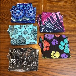 Women's Legging Lot Activewear Yoga Workout Slimming Blue Purple Black One Size